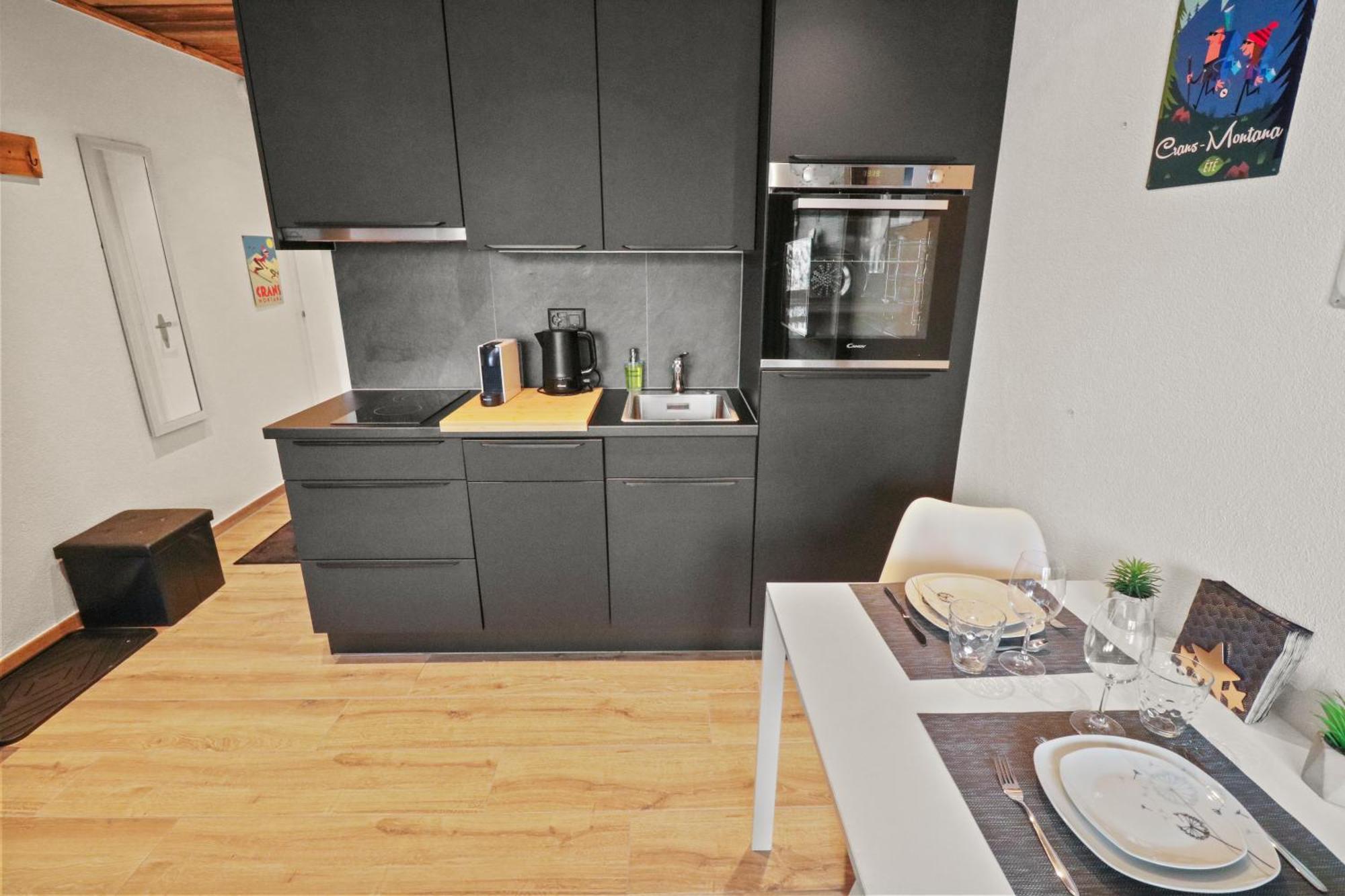 Joli Studio Avec Parking Gratuit Crans-Montana Kültér fotó