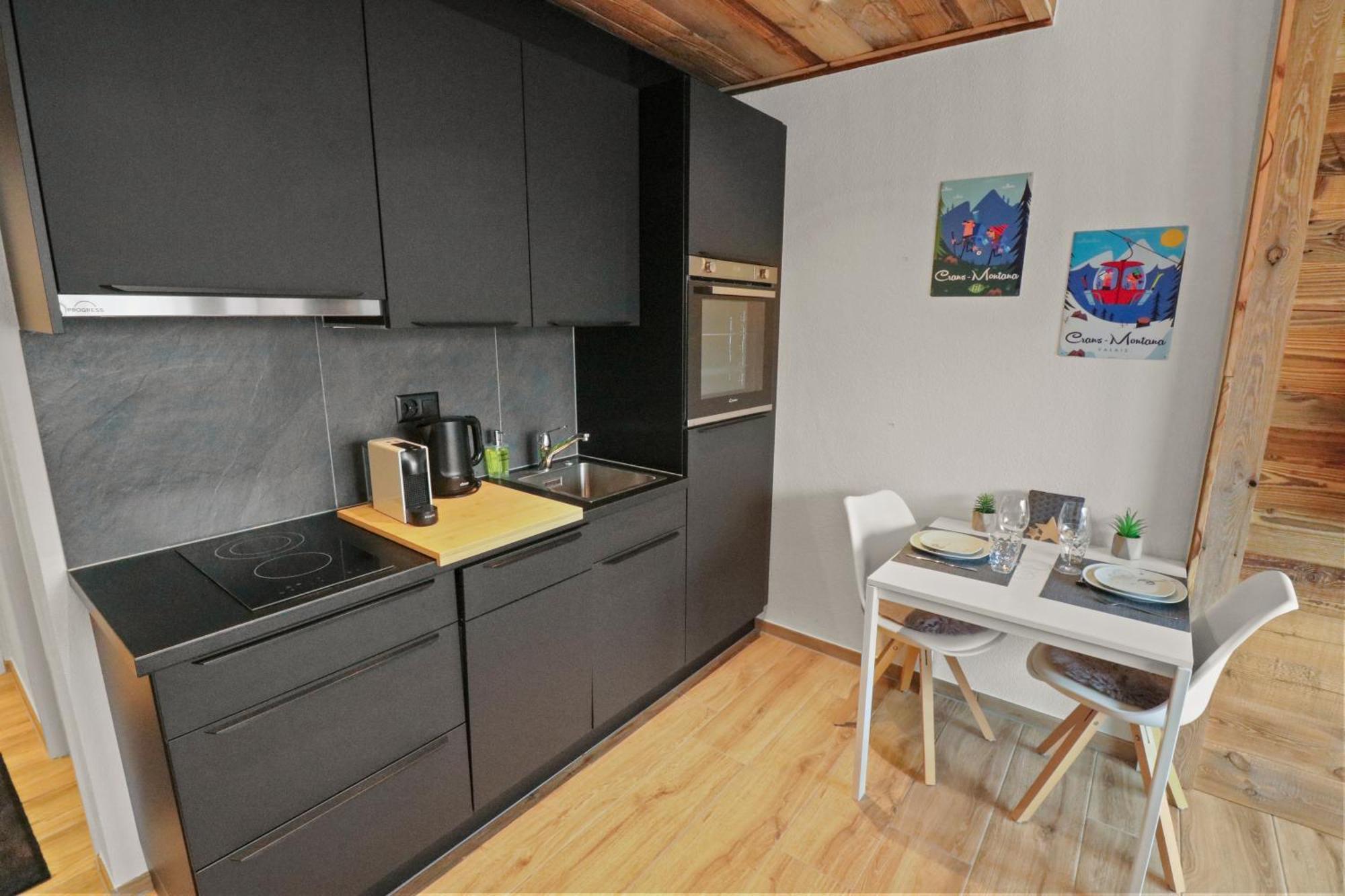 Joli Studio Avec Parking Gratuit Crans-Montana Kültér fotó