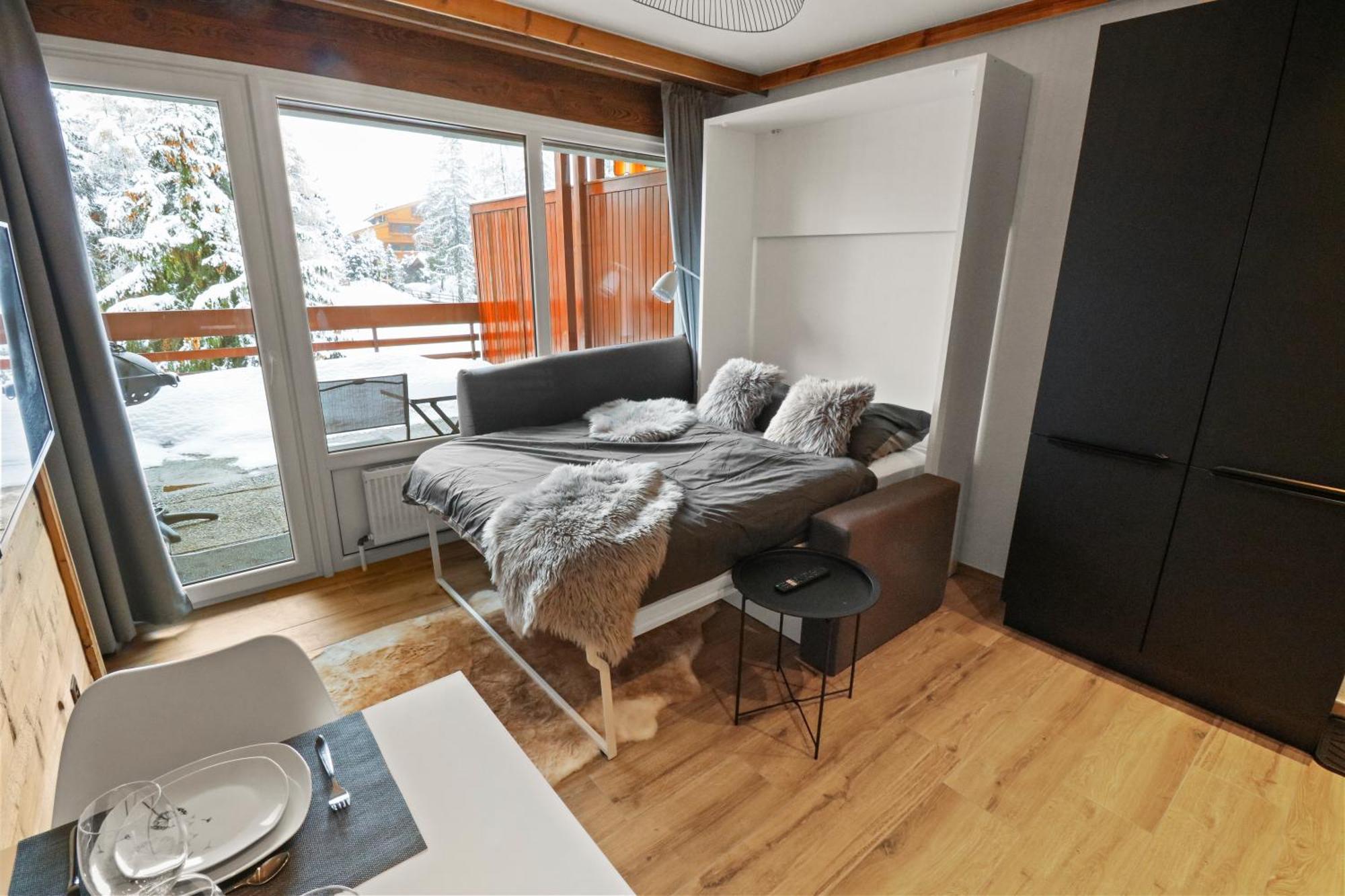 Joli Studio Avec Parking Gratuit Crans-Montana Kültér fotó