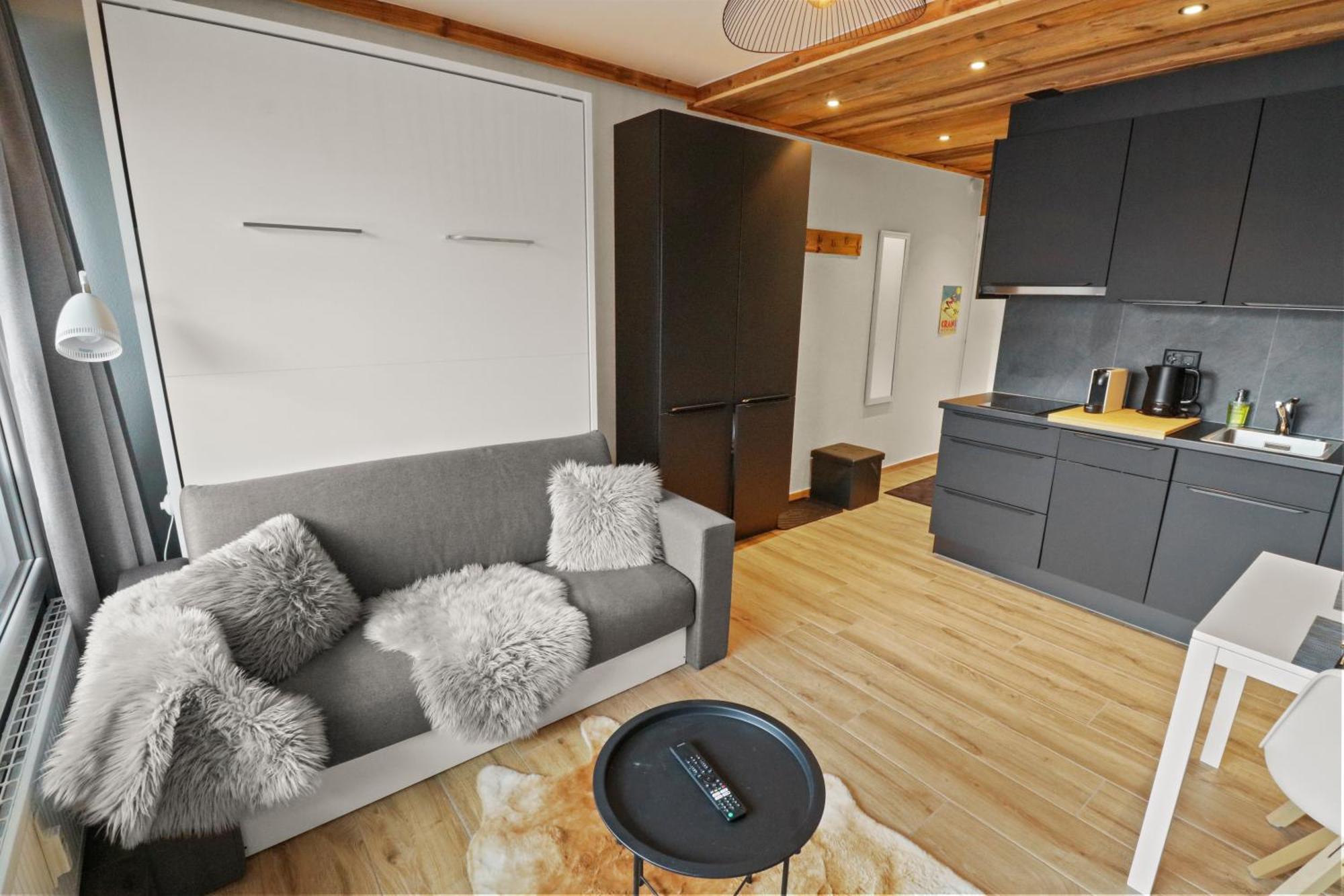 Joli Studio Avec Parking Gratuit Crans-Montana Kültér fotó