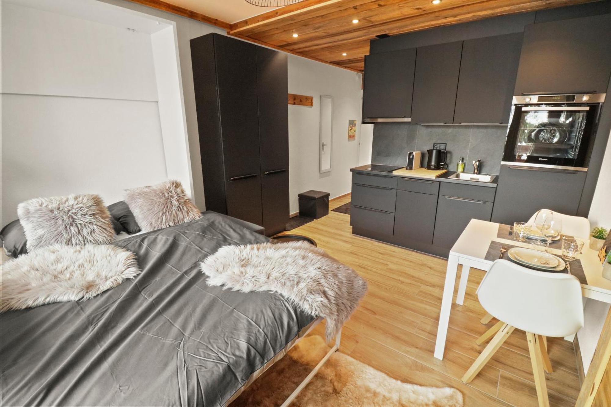 Joli Studio Avec Parking Gratuit Crans-Montana Kültér fotó